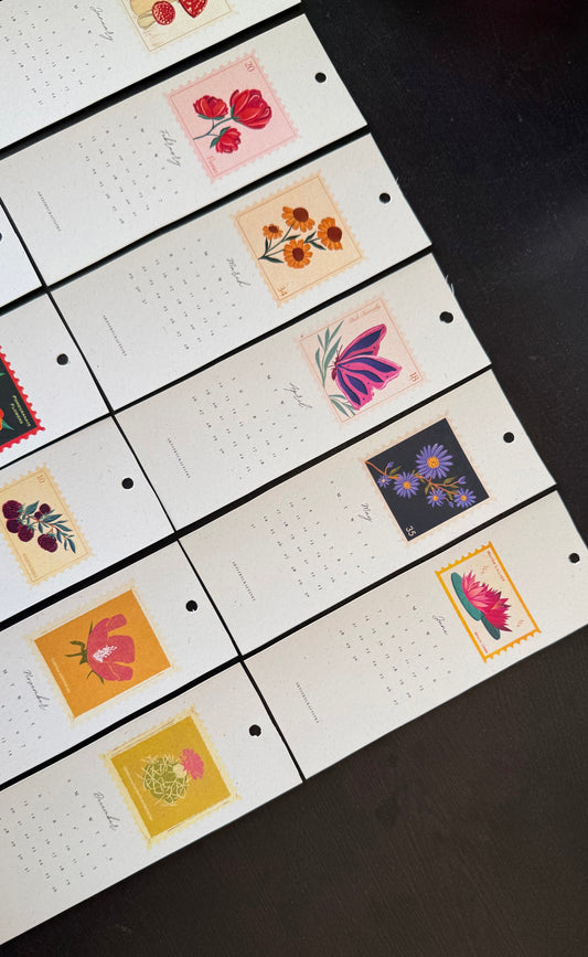 Stamp Bookmark Calendar 2026