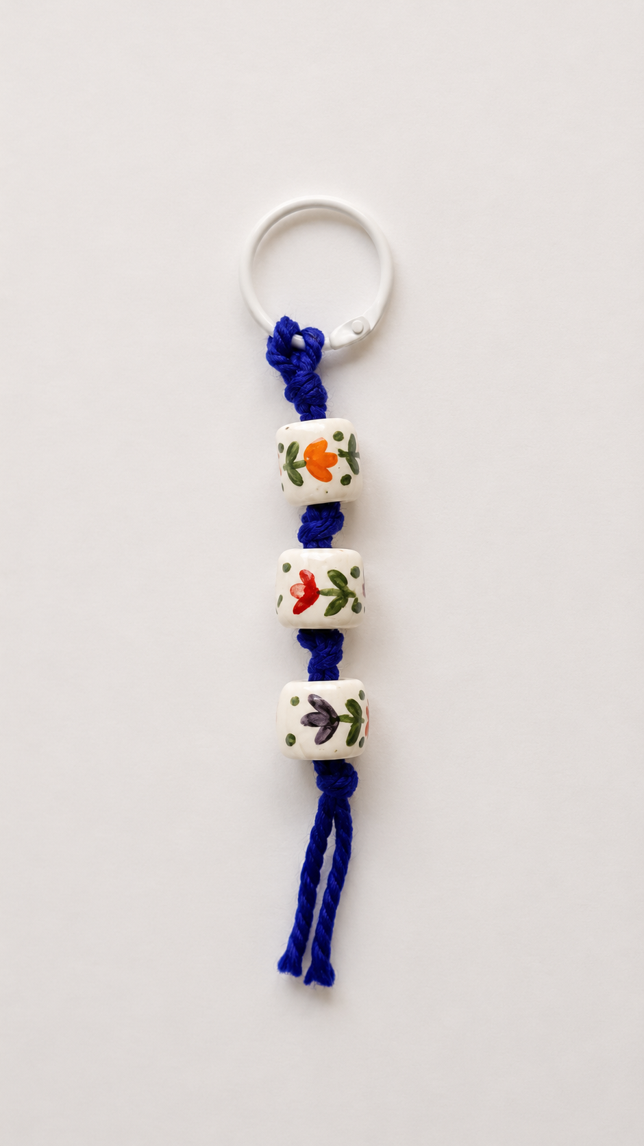 Midnight Bloom Clay Keychain