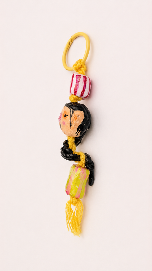 Doll Face Clay Keychain
