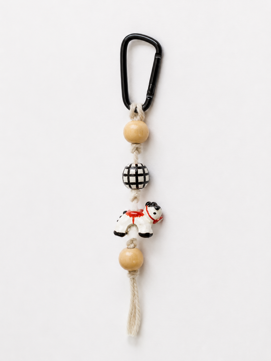 Black & Red Pony Clay Keychain