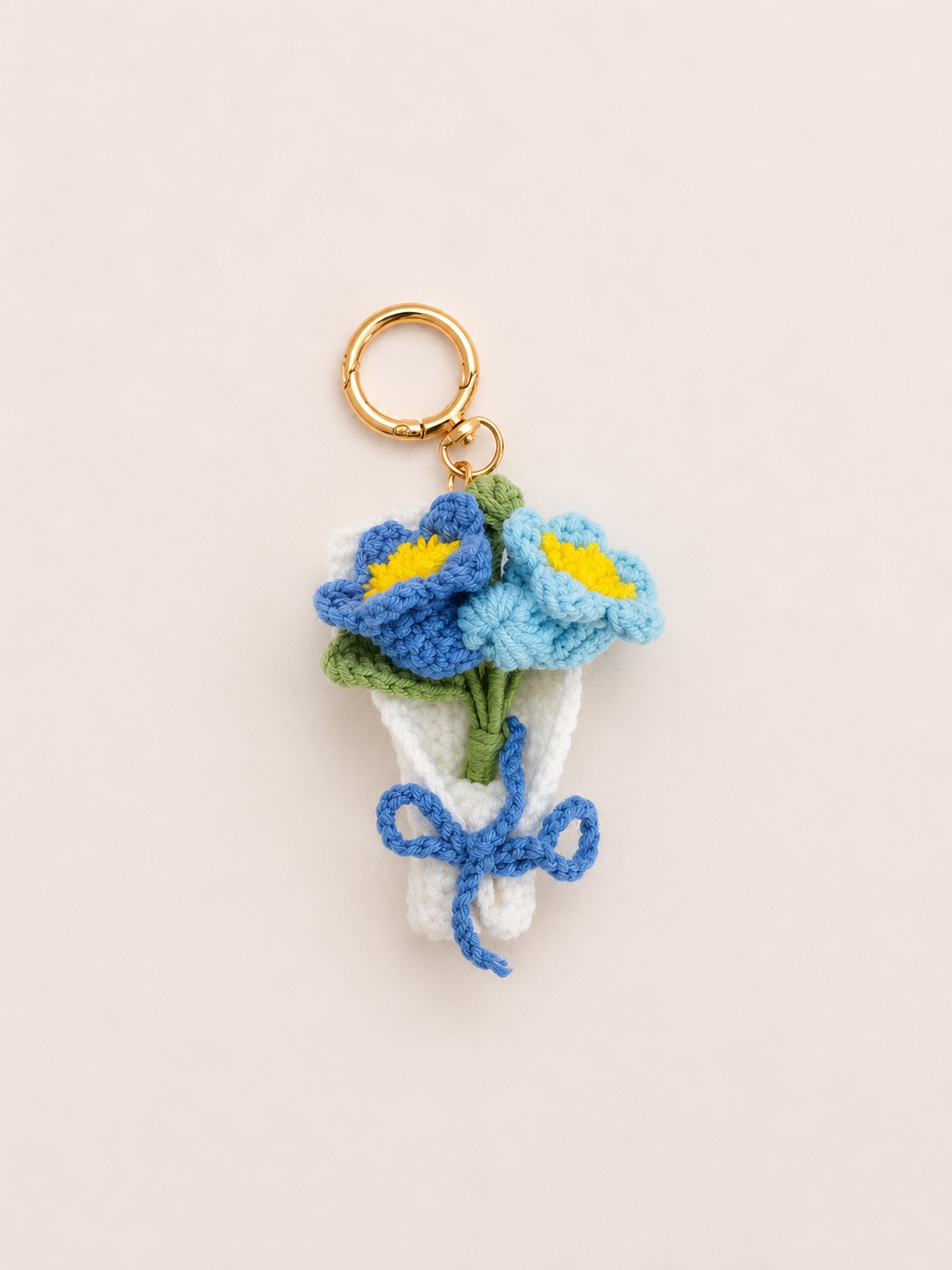 Bluebells Bouquet Crochet Keychain