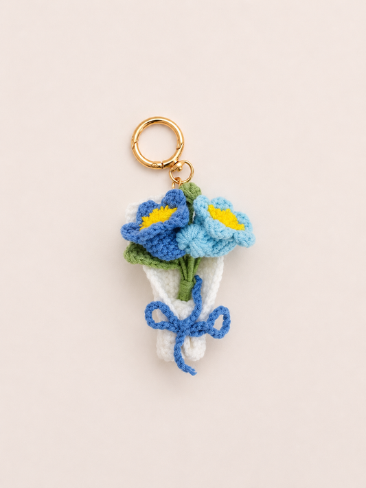 Bluebells Bouquet Crochet Keychain