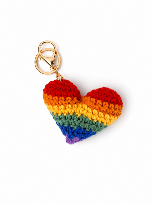 Rainbow Heart Keychain