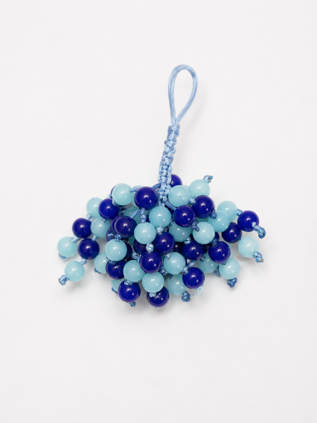 Blue Grapes Beaded Keychain