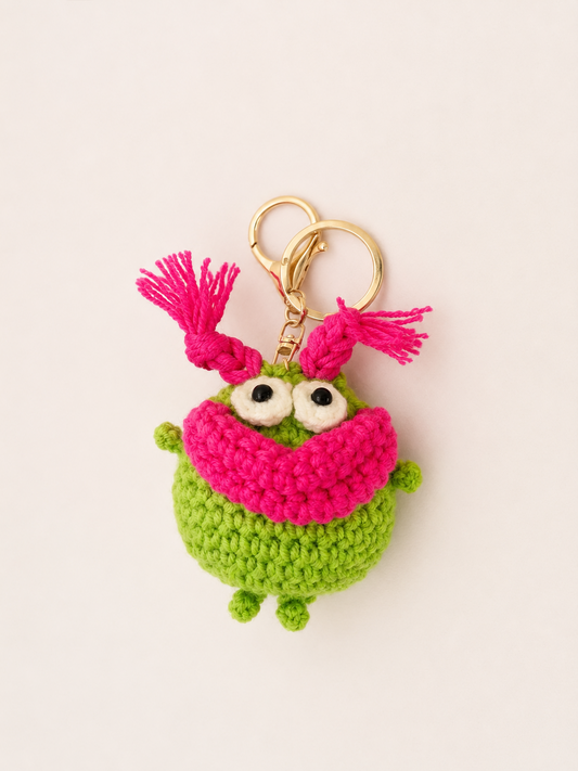 Frog Buddy Crochet Keychain