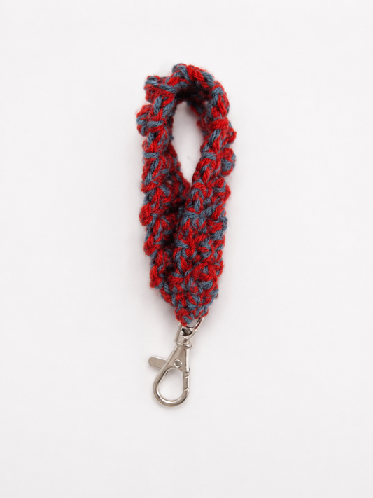 Maroon Crochet Wristlet Keychain