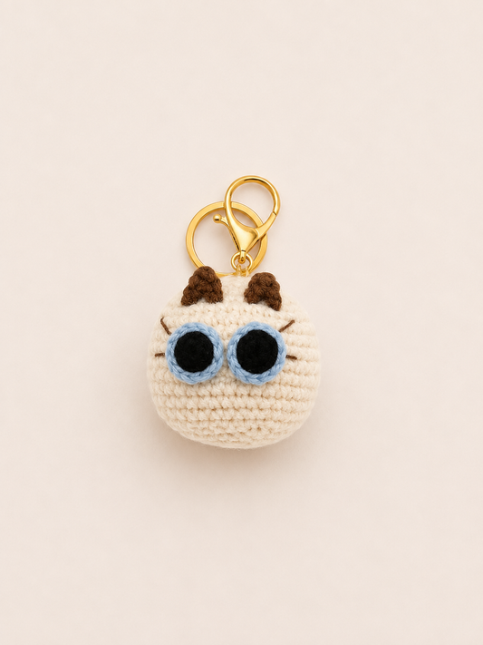 Mochi Cat Crochet Keychain