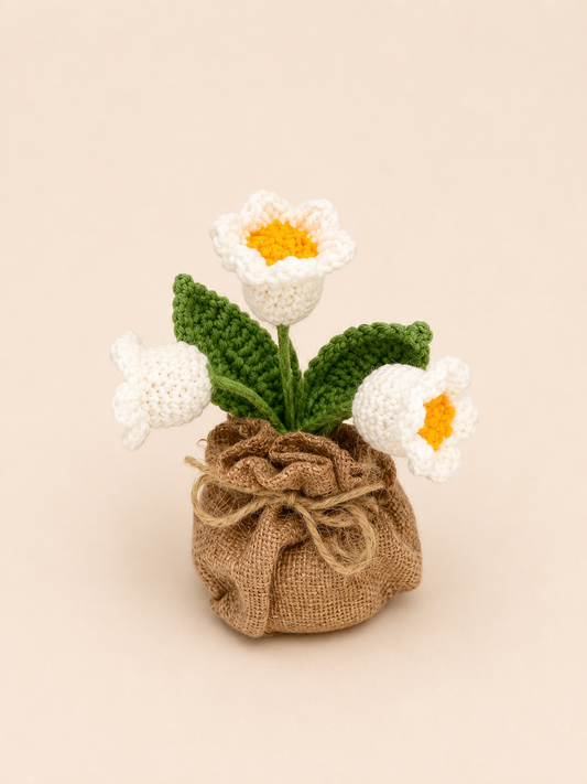 White Bluebells Flower Pot