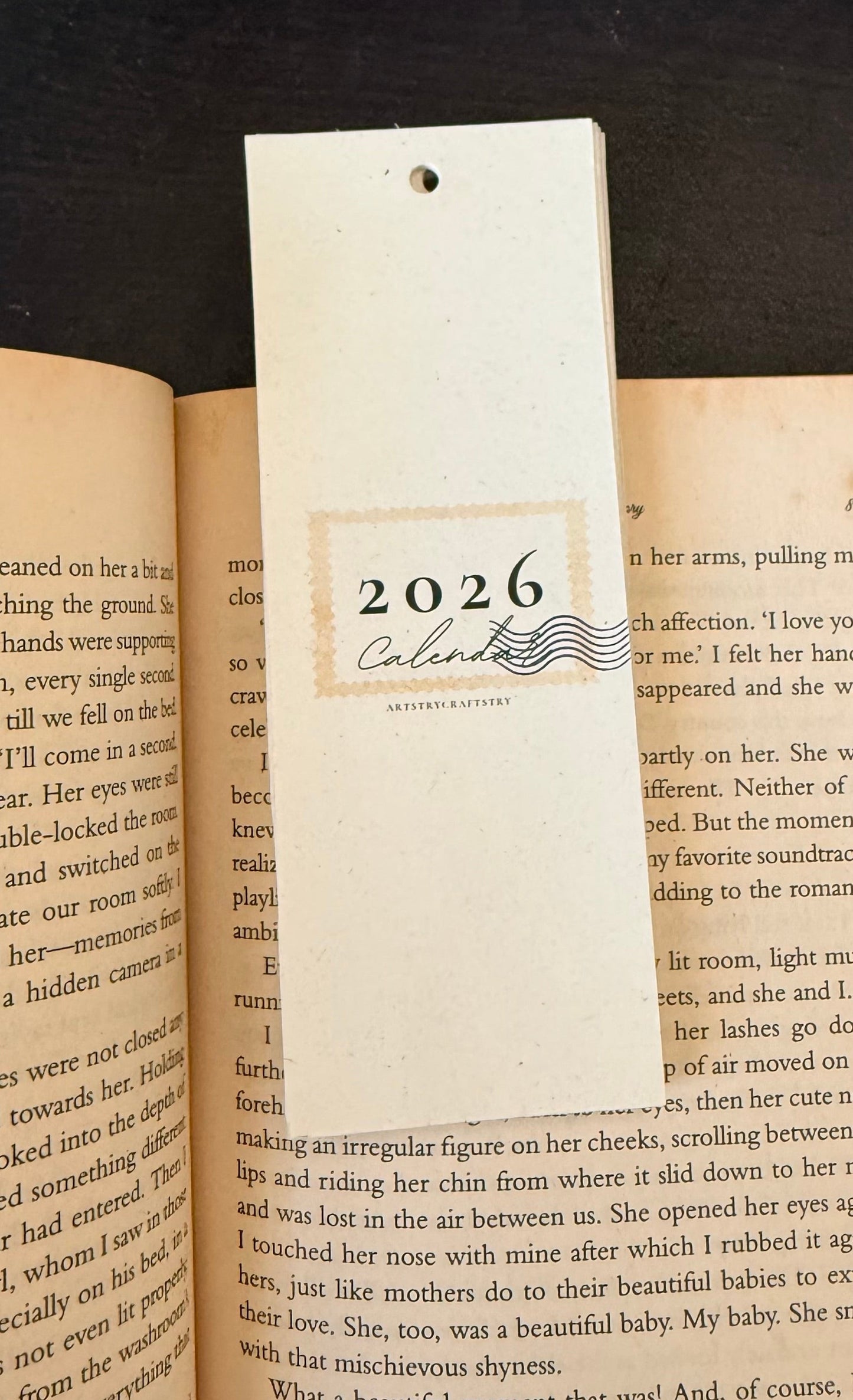Stamp Bookmark Calendar 2026