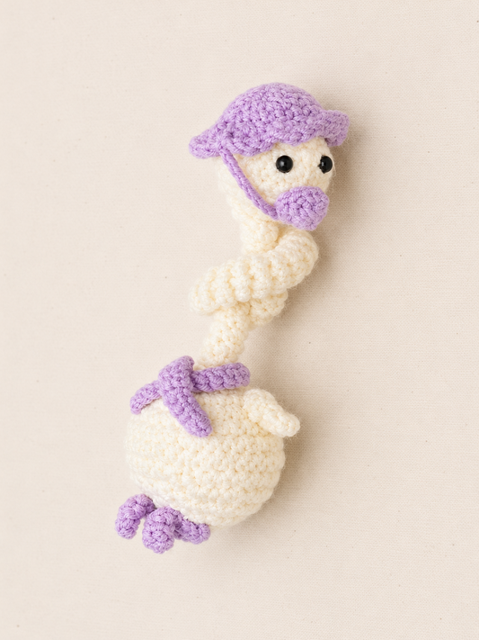 Lavender Ducky Dangle Crochet Keychain