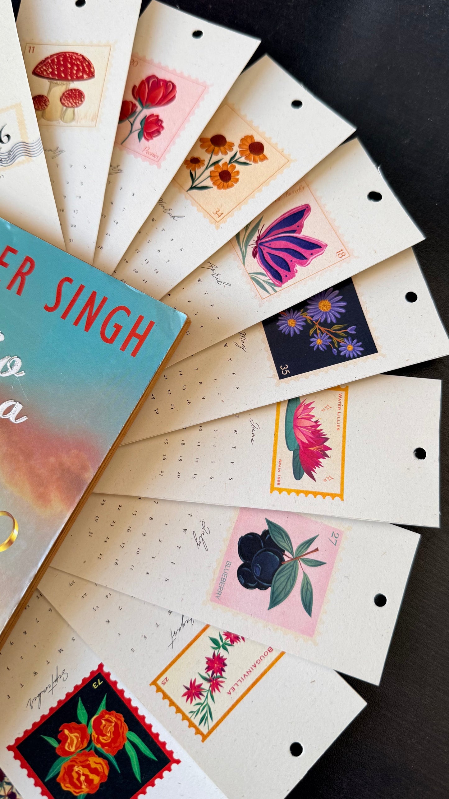 Stamp Bookmark Calendar 2026