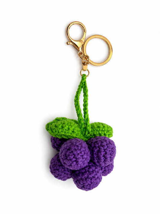 Blueberry Crochet Keychain