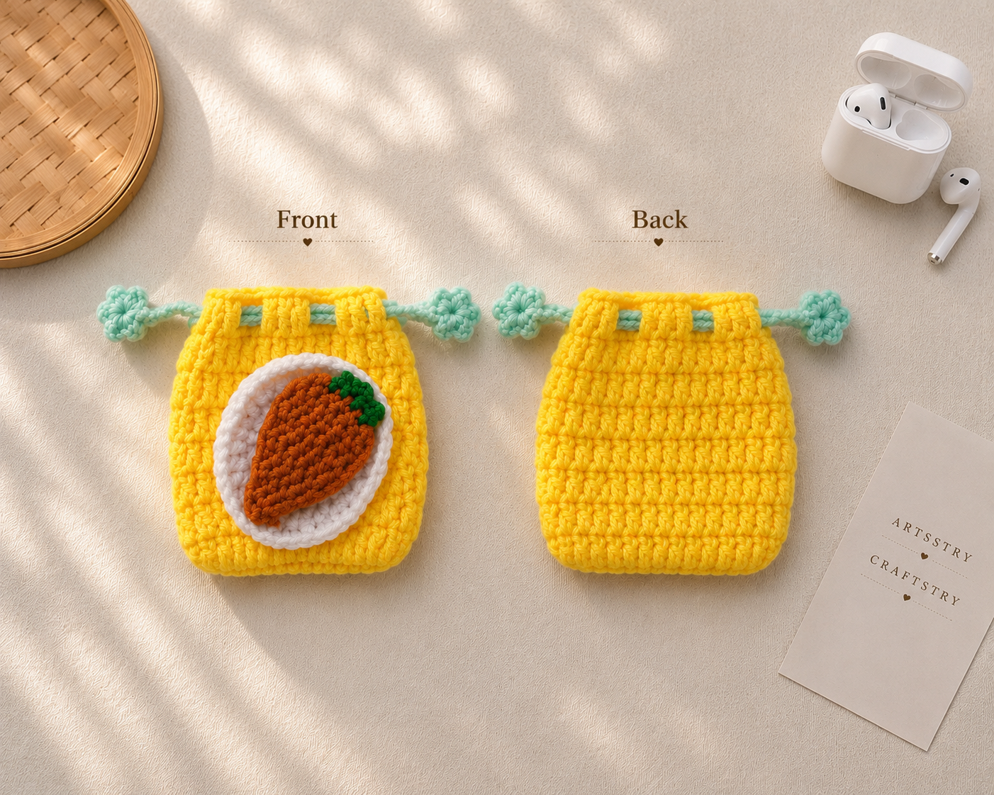 Carrot Crochet Pouch