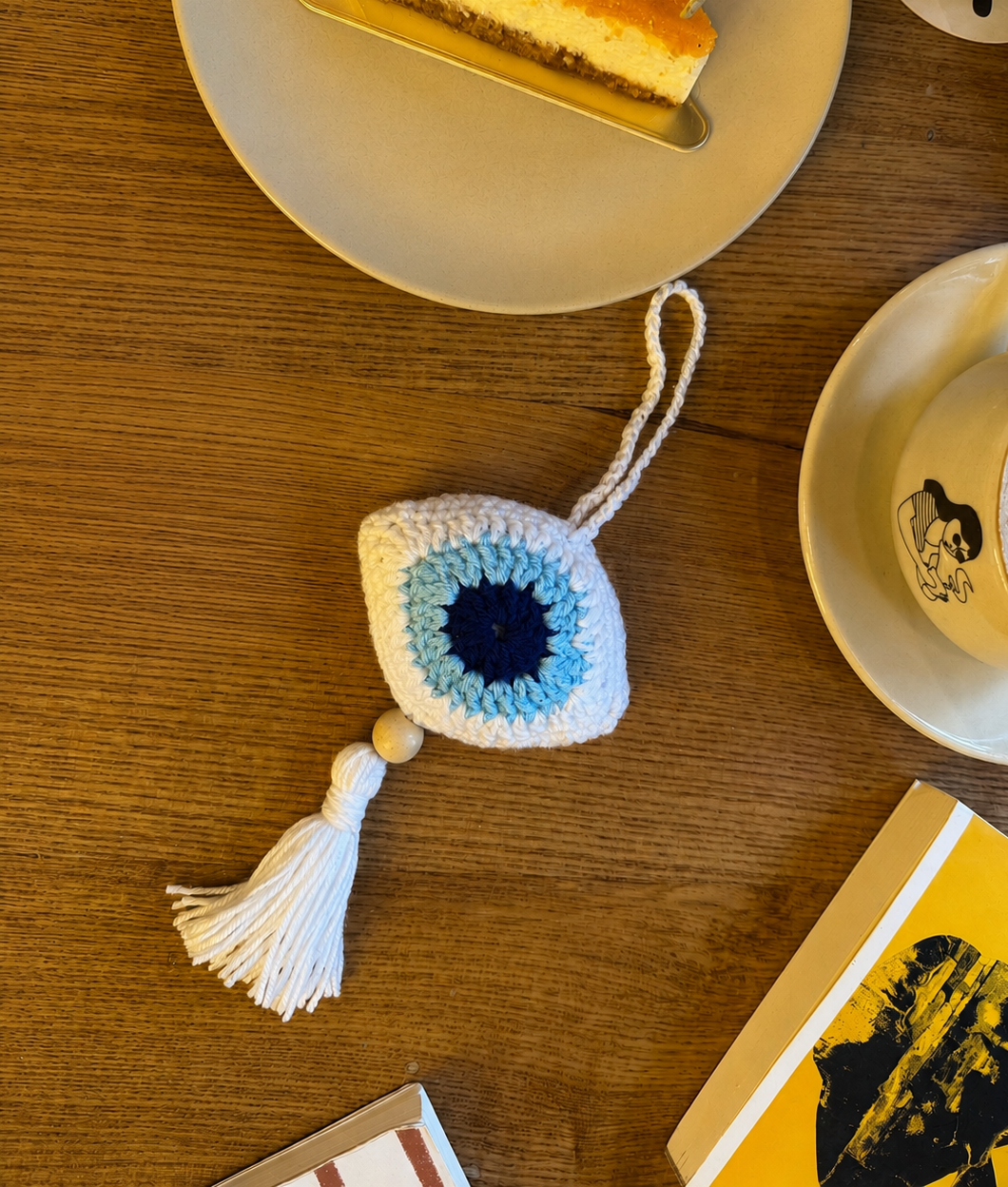 Evil Eye Crochet Keychain