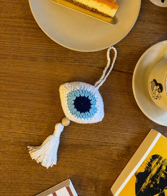 Evil Eye Crochet Keychain